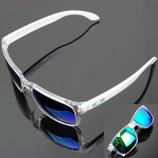 oakley sunglasses clear frames blue lens